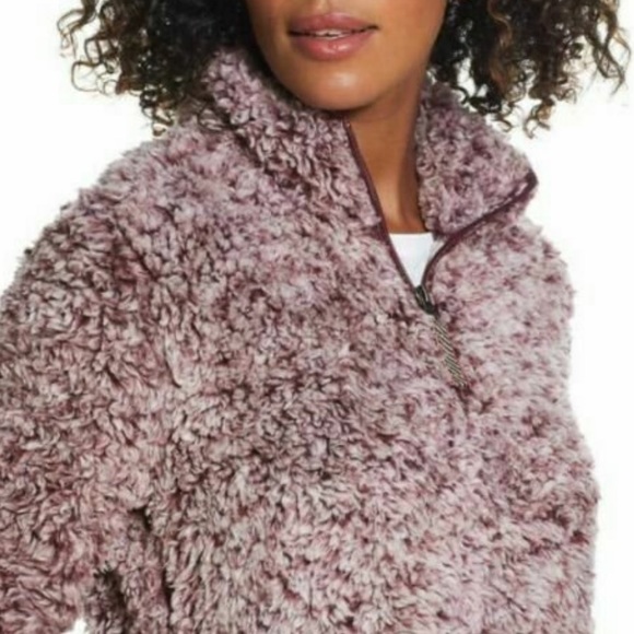 Weatherproof fuzzy pink quarterzip sherpa jacket - Picture 3 of 9
